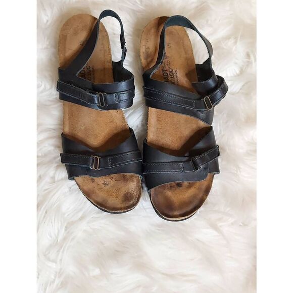 ‎Naot Women's Leather Slingback Sandals Black Size 11 - Picture 1 of 14